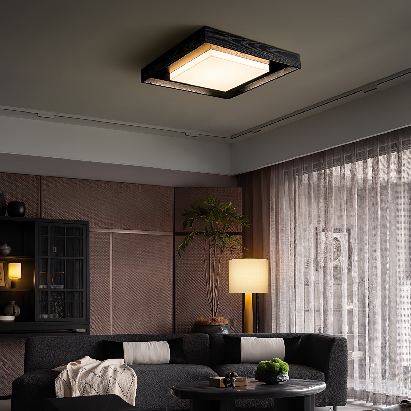Auro Rustic Wood Ceiling Light - Lamp Outdoor