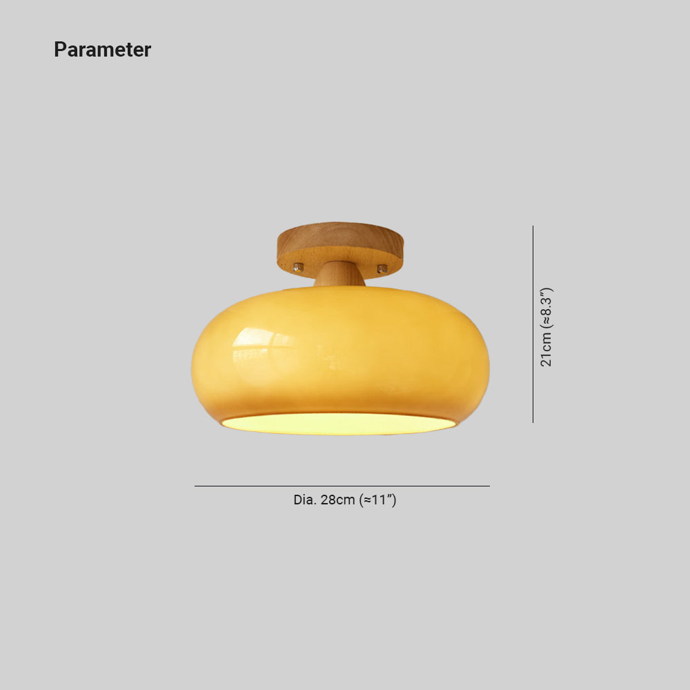 Charlotte Flush Mount Ceiling Light Wood - Lamp Outdoor