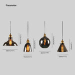June Industrial Glass Pendant Light Clear/Amber/Smoke Grey - Lamp Outdoor