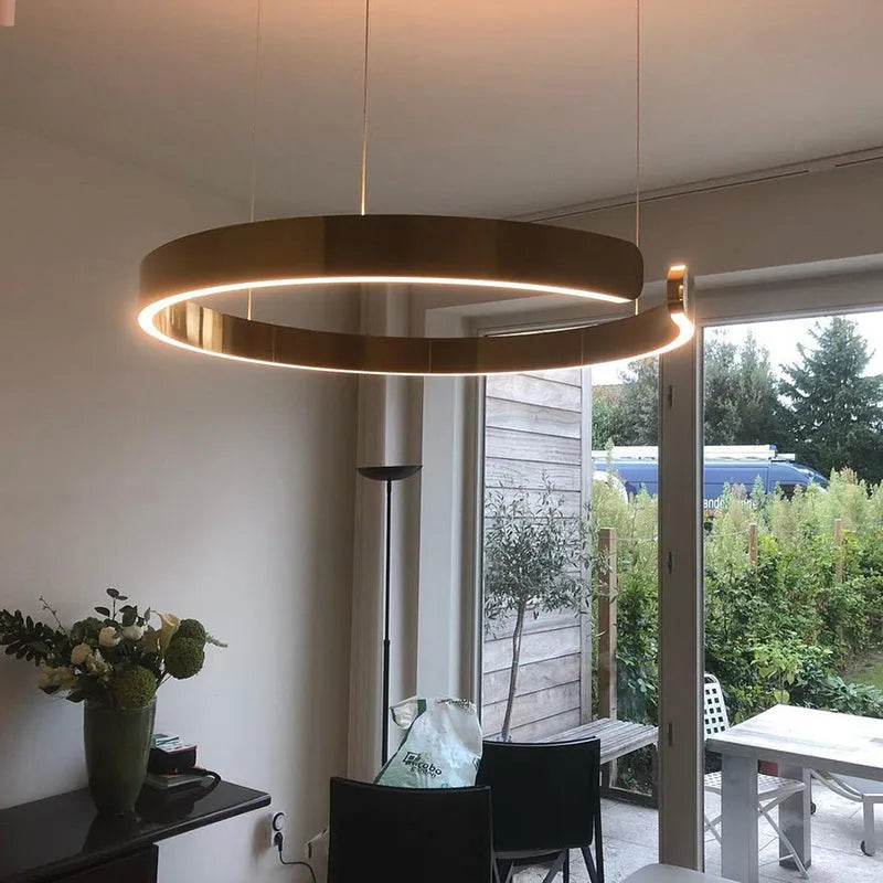 Arisha Luxury Minimalist LED Ring Pendant Light - Lamp Outdoor