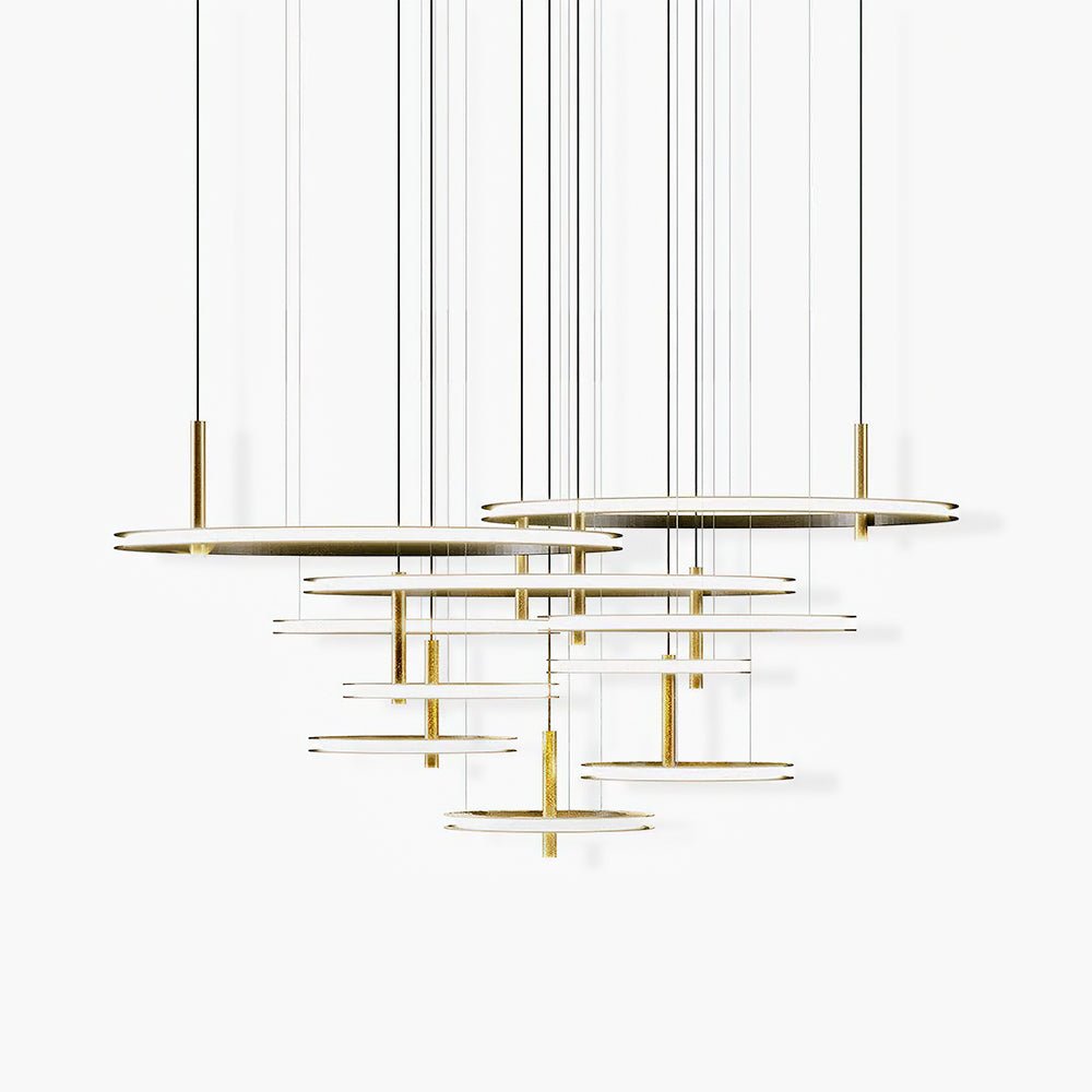 Aurora Chandelier Ring Layered Minimalist - Lamp Outdoor