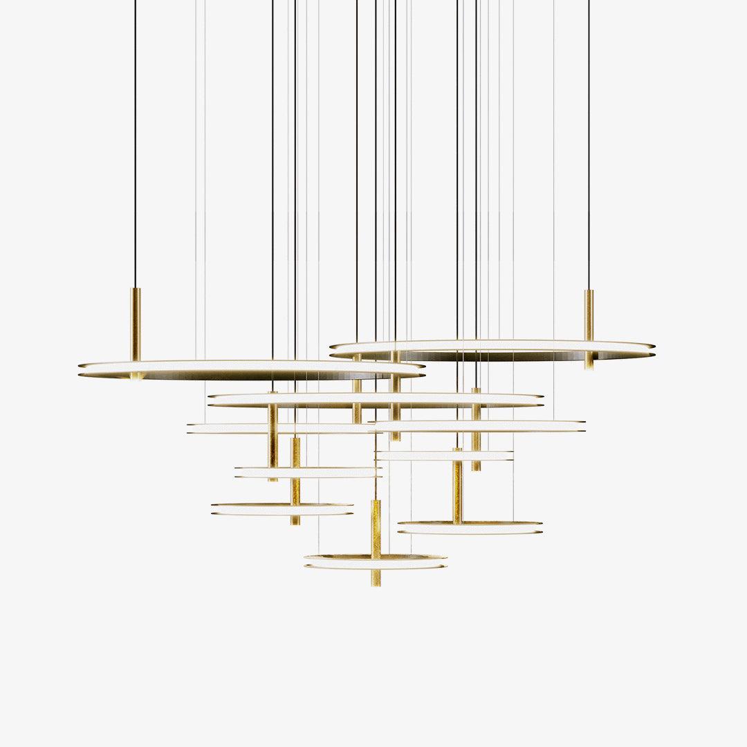 Aurora Chandelier Ring Layered Minimalist - Lamp Outdoor