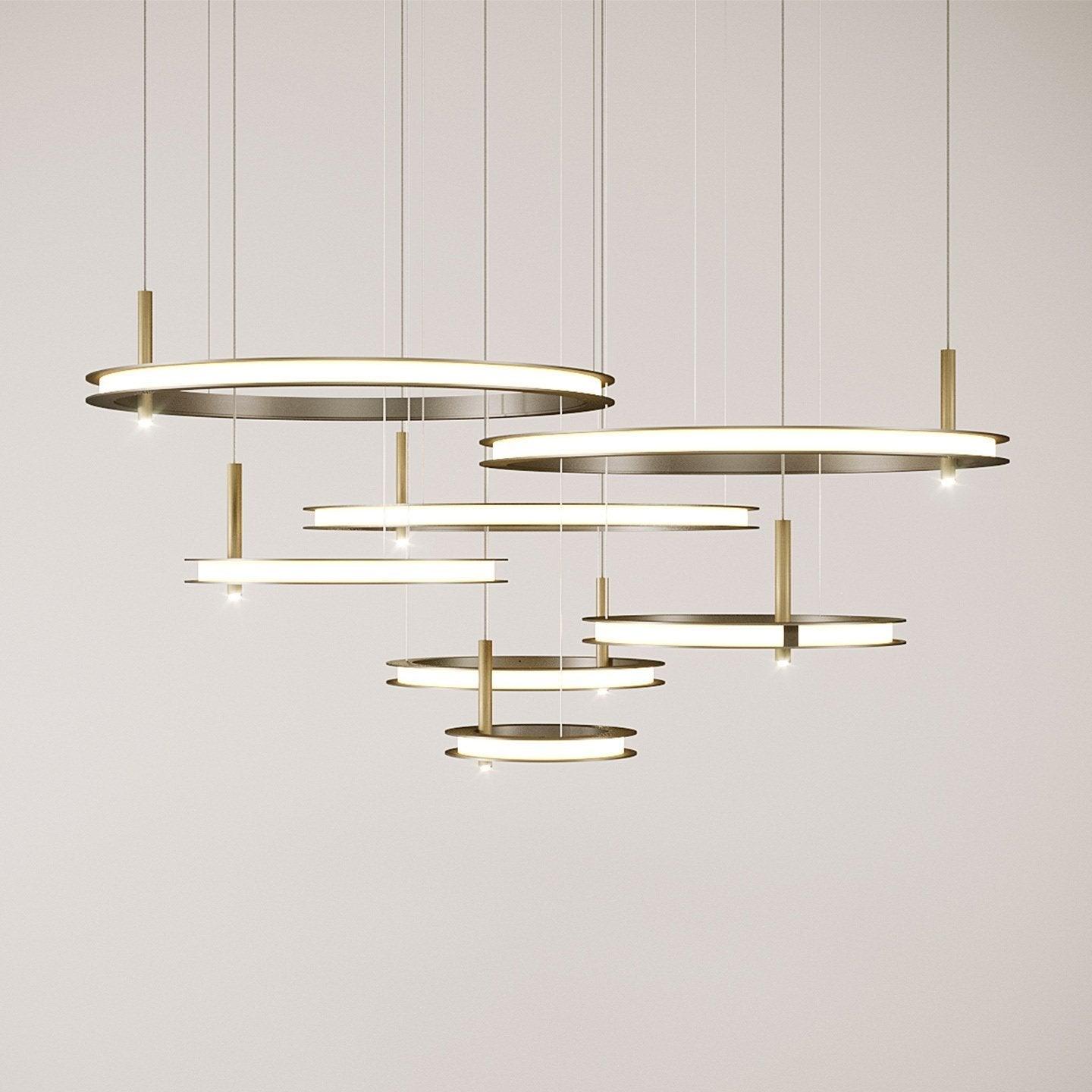 Aurora Chandelier Ring Layered Minimalist - Lamp Outdoor