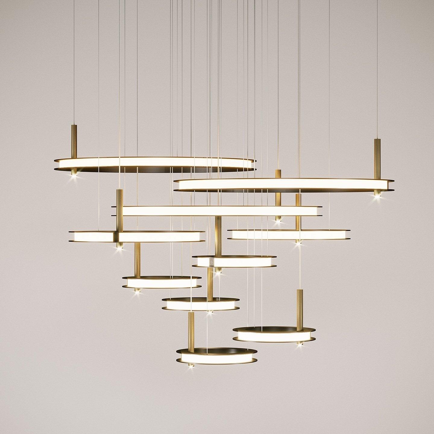 Aurora Chandelier Ring Layered Minimalist - Lamp Outdoor