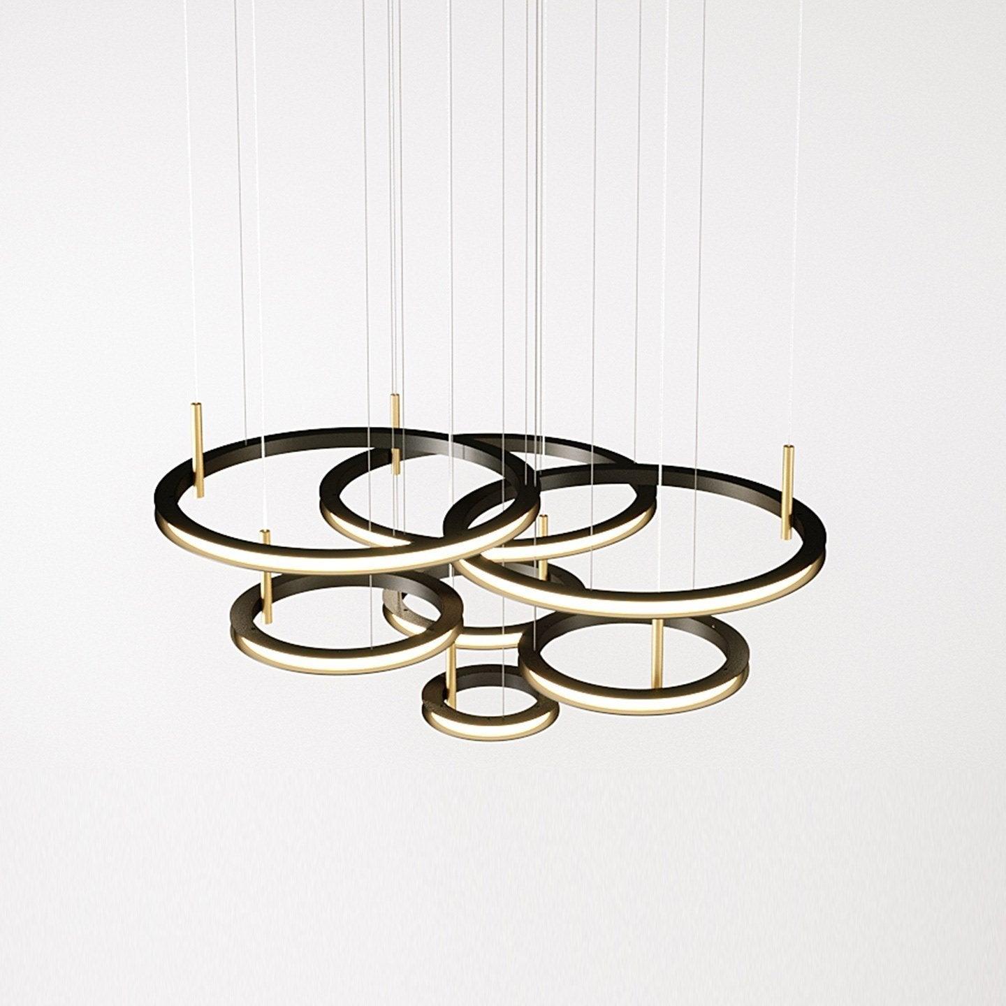 Aurora Chandelier Ring Layered Minimalist - Lamp Outdoor
