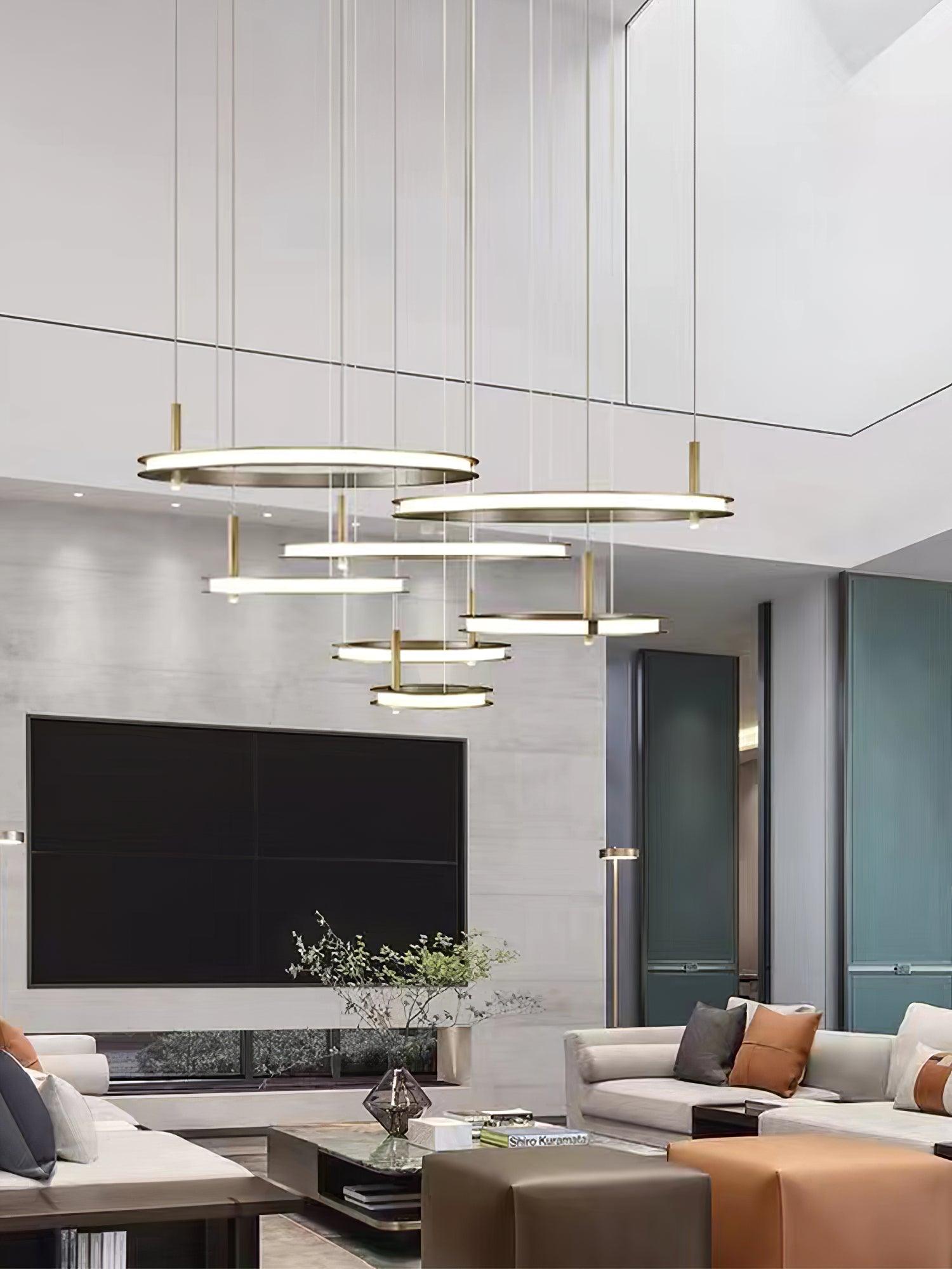 Aurora Chandelier Ring Layered Minimalist - Lamp Outdoor