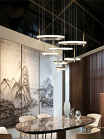 Aurora Chandelier Ring Layered Minimalist - Lamp Outdoor