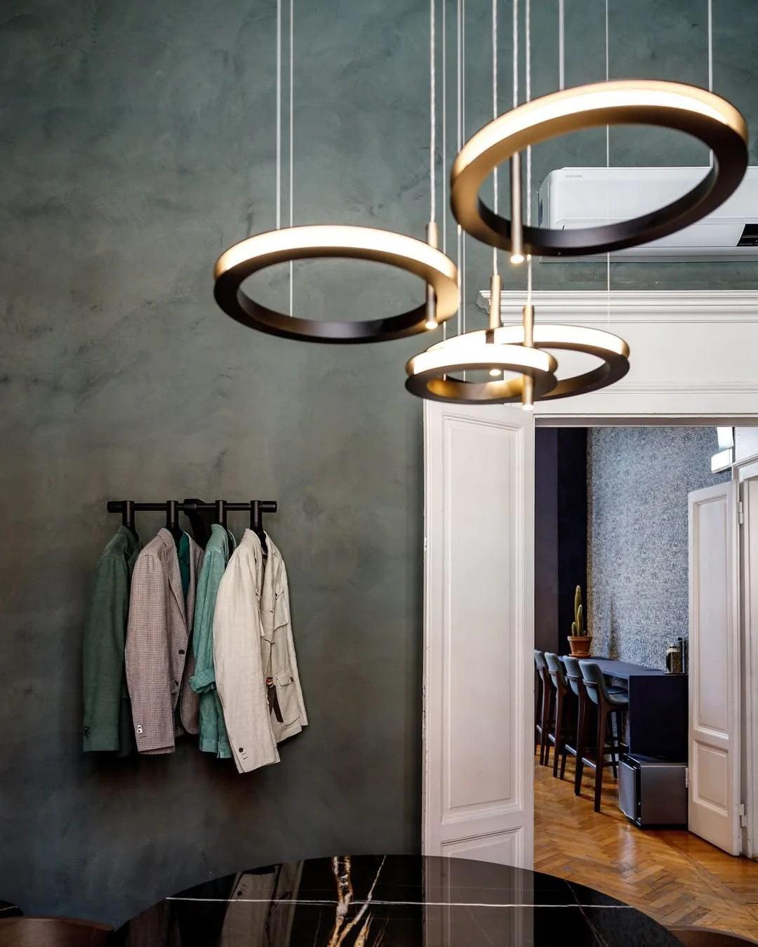 Aurora Chandelier Ring Layered Minimalist - Lamp Outdoor