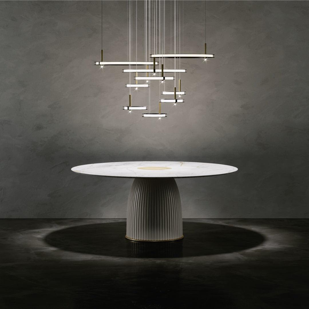 Aurora Chandelier Ring Layered Minimalist - Lamp Outdoor