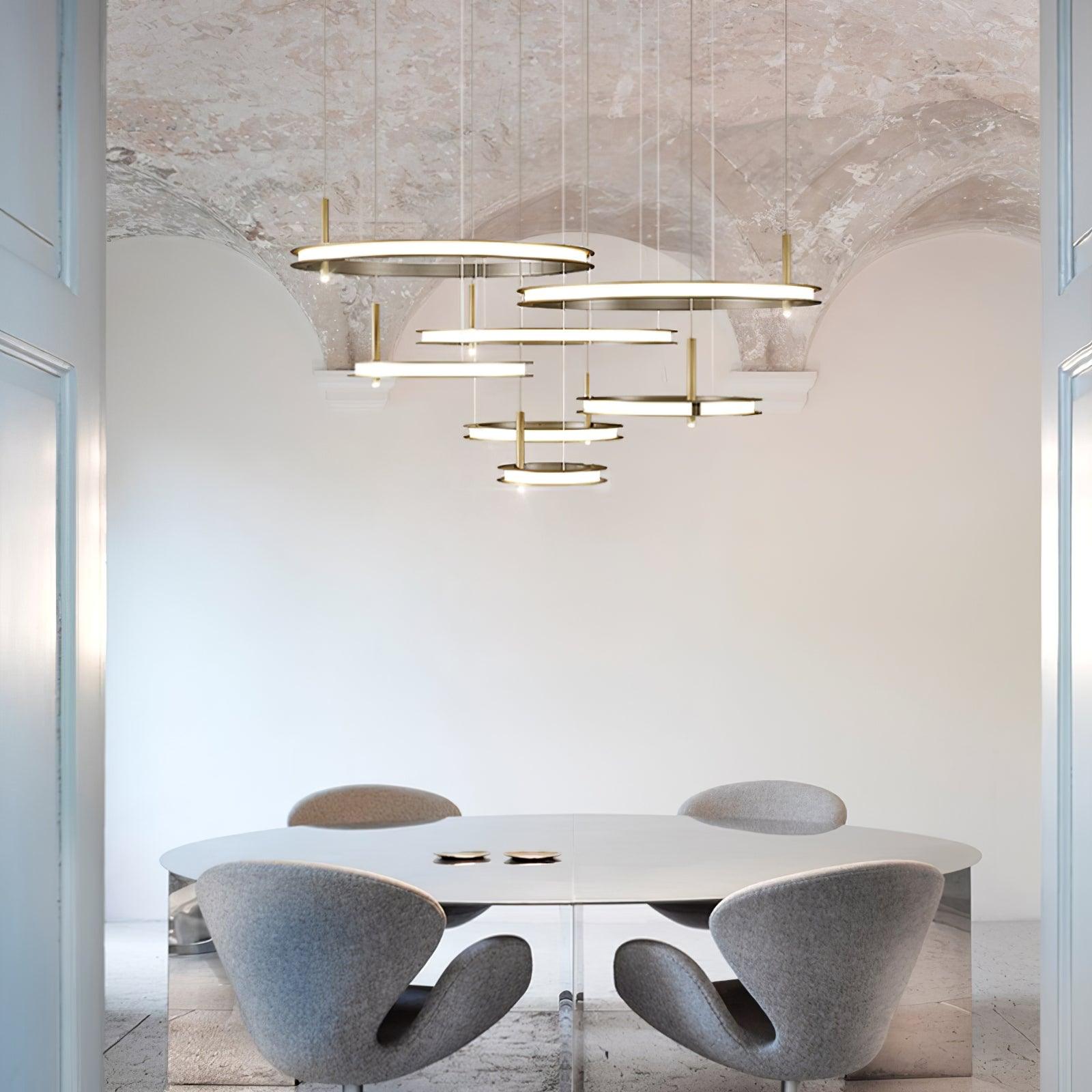 Aurora Chandelier Ring Layered Minimalist - Lamp Outdoor