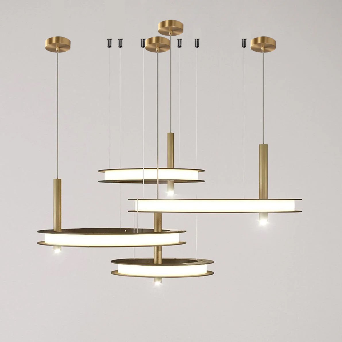 Aurora Chandelier Ring Layered Minimalist - Lamp Outdoor