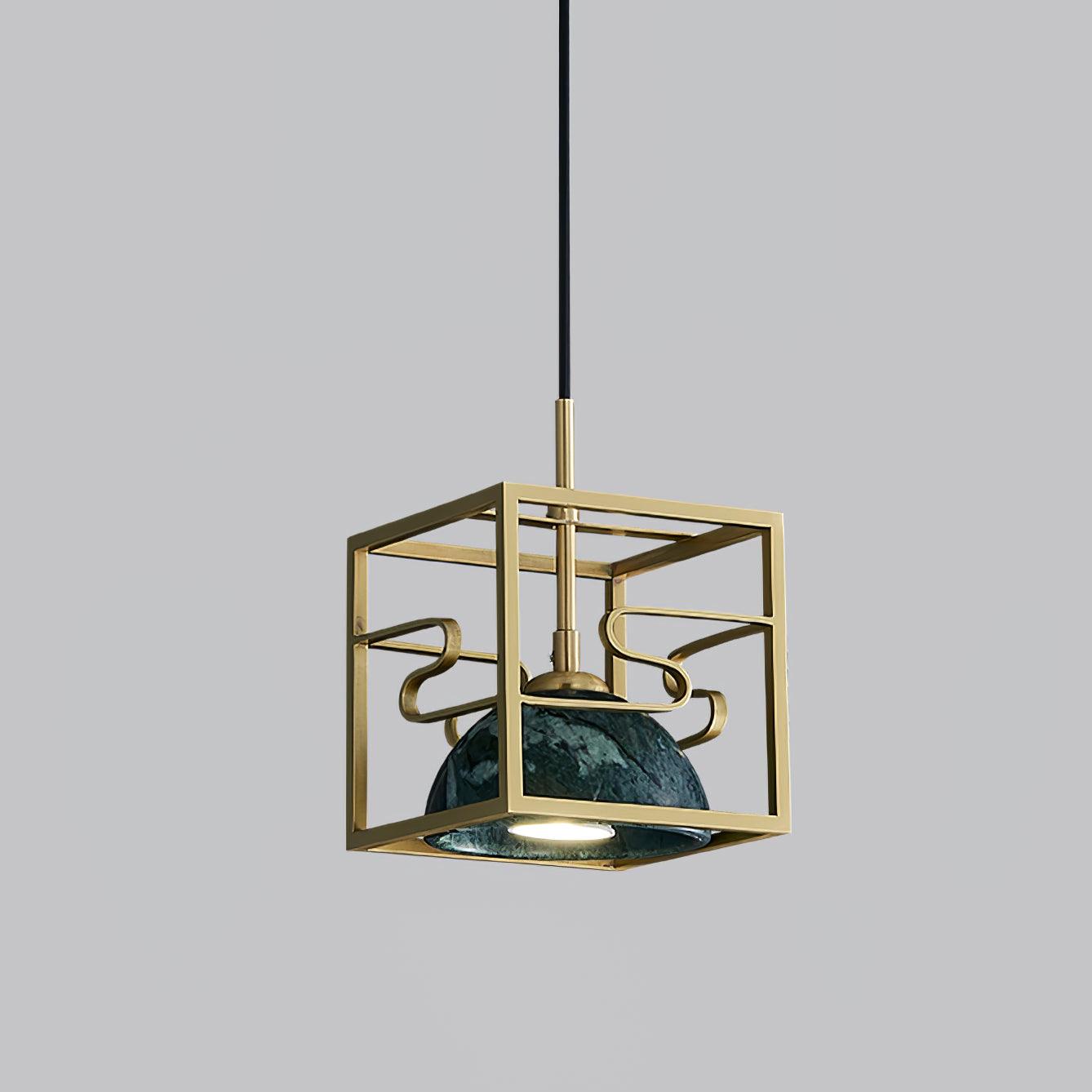 Cubo Modern Brass Pendant Lamp - Lamp Outdoor