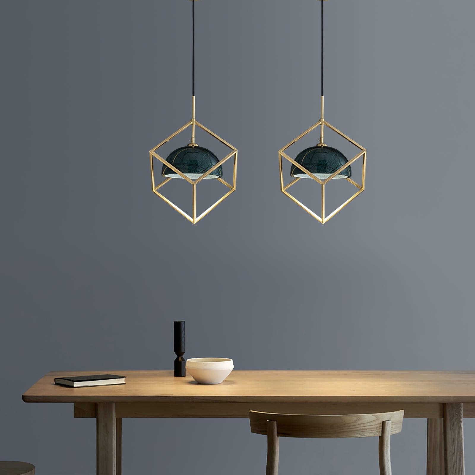 Cubo Modern Brass Pendant Lamp - Lamp Outdoor