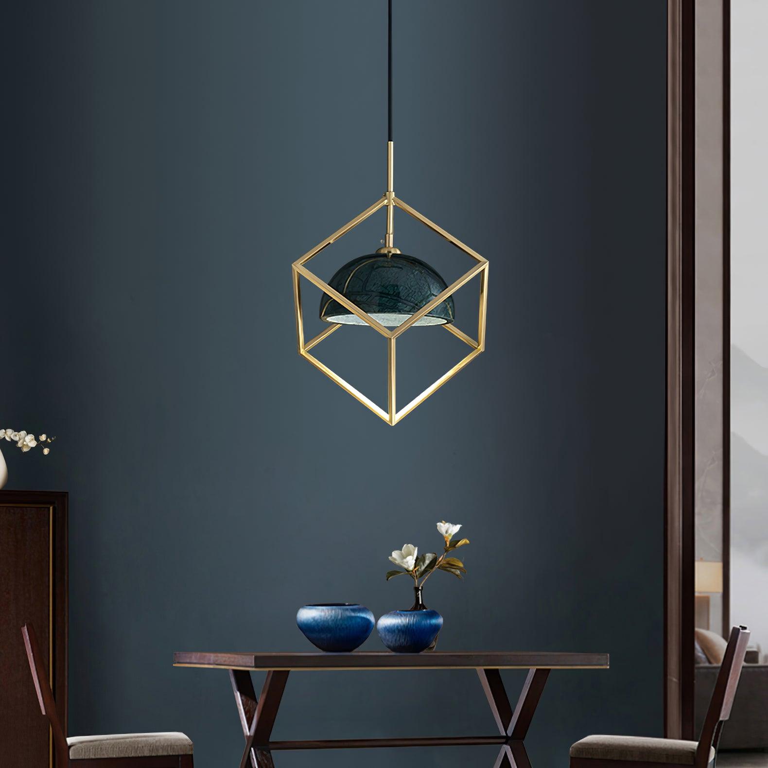 Cubo Modern Brass Pendant Lamp - Lamp Outdoor