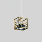 Cubo Modern Brass Pendant Lamp - Lamp Outdoor
