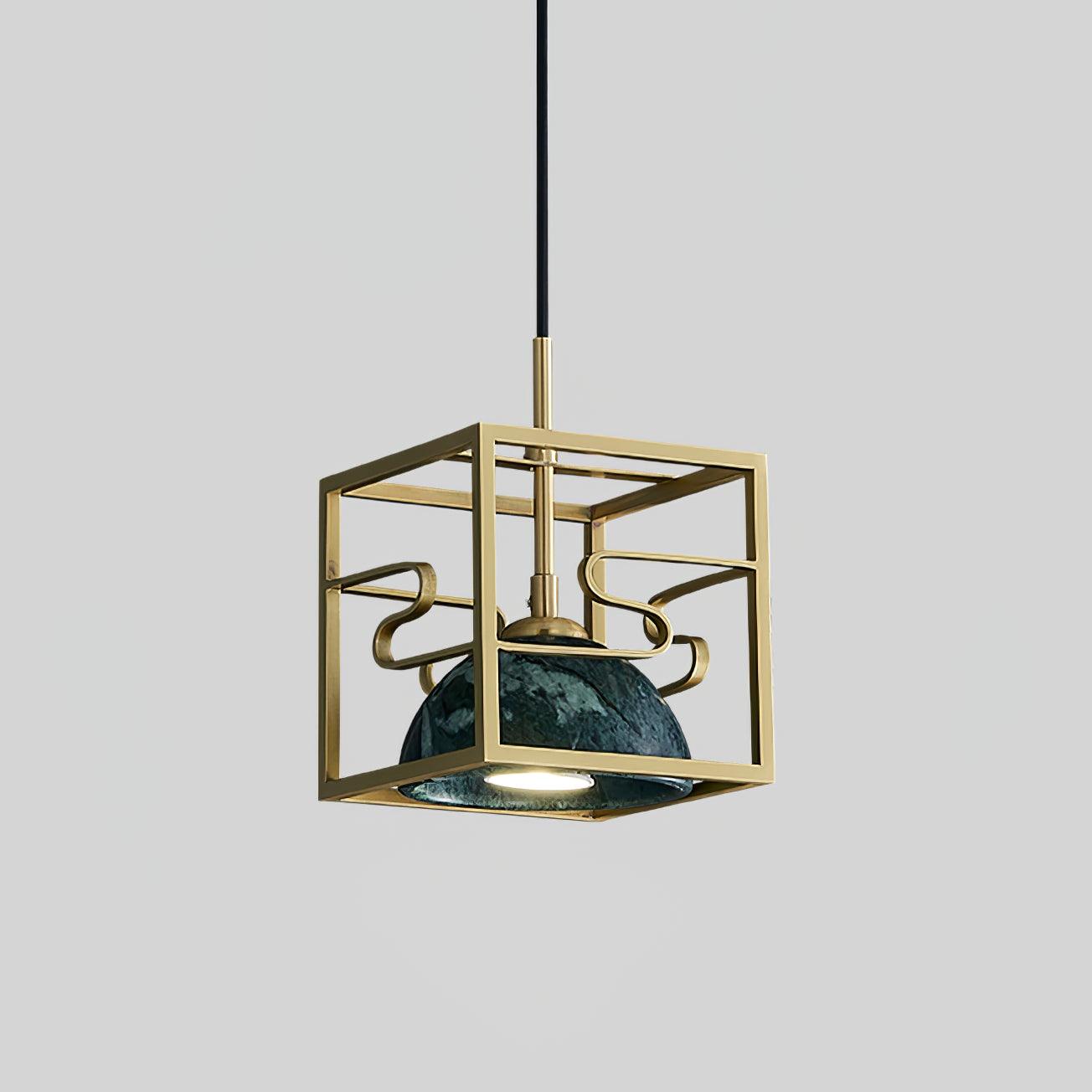 Cubo Modern Brass Pendant Lamp - Lamp Outdoor