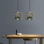 Cubo Modern Brass Pendant Lamp - Lamp Outdoor