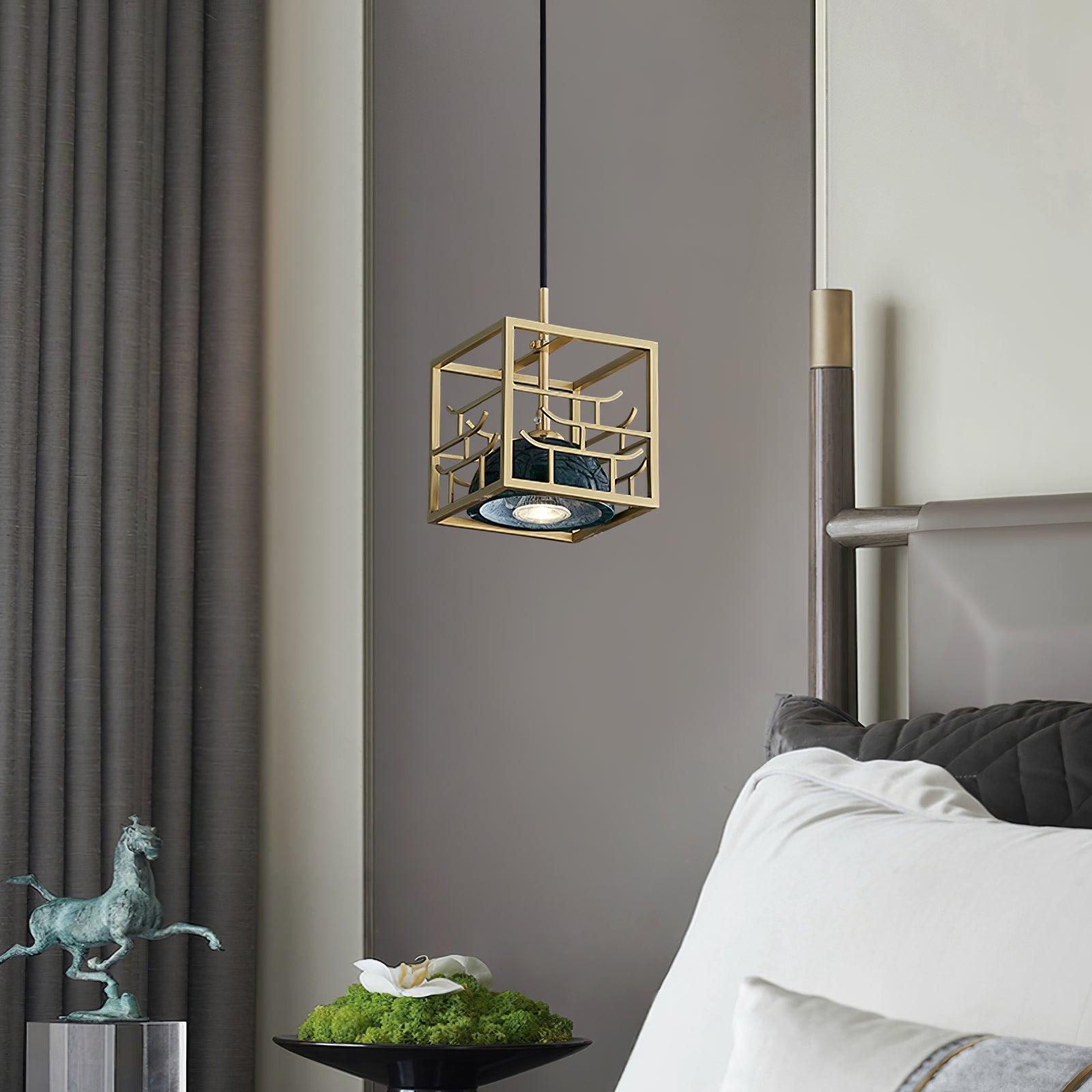 Cubo Modern Brass Pendant Lamp - Lamp Outdoor