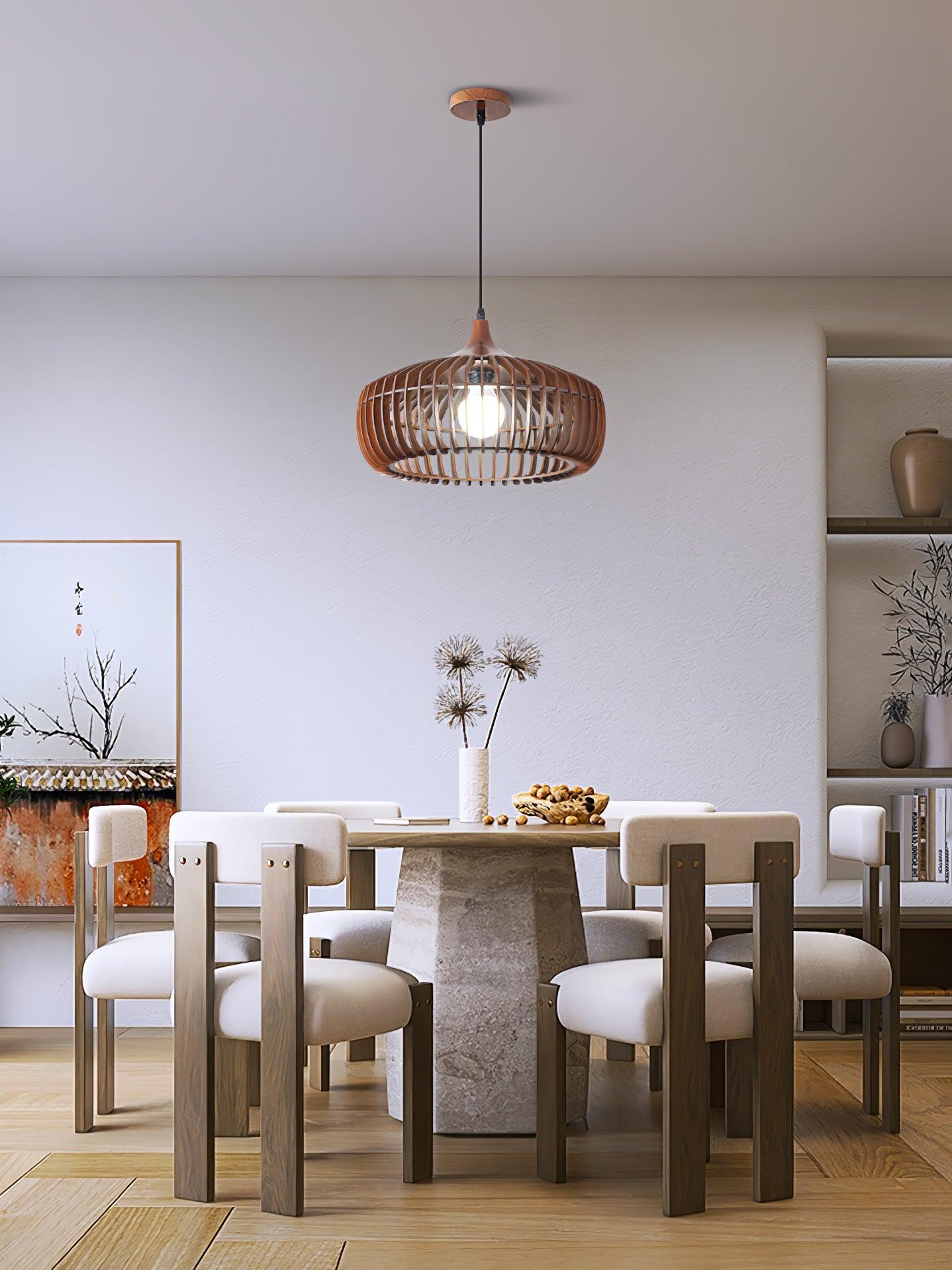 Lattice Nest Wooden Pendant Lamp - Lamp Outdoor