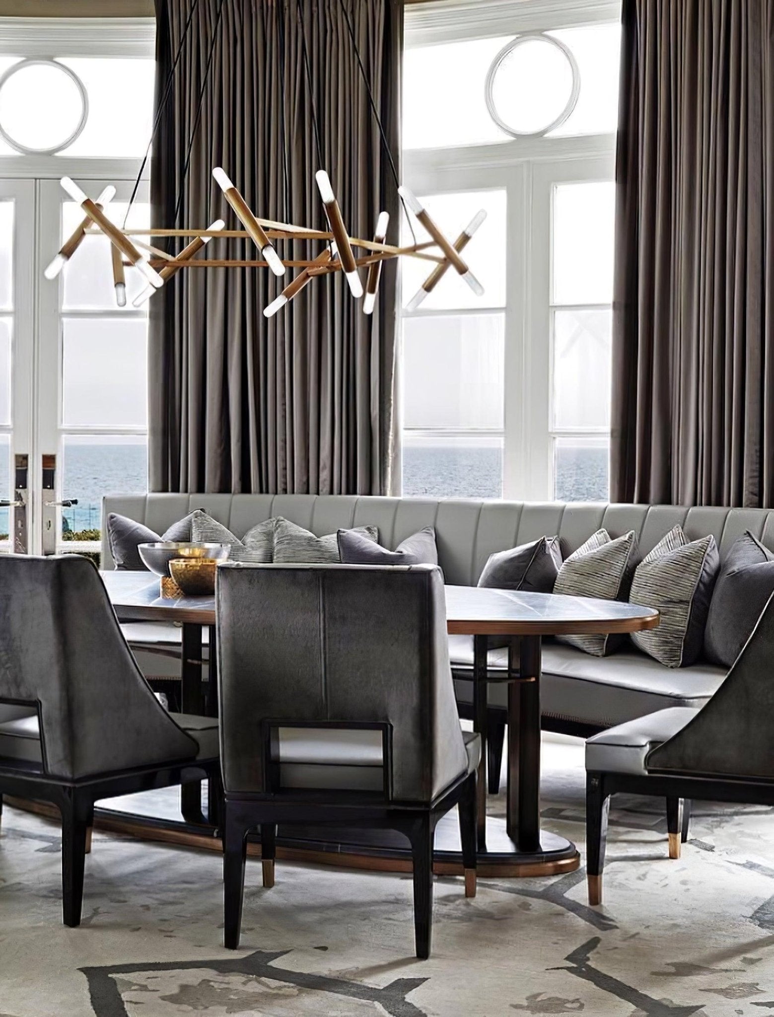Astra Modern Brass Chandelier - Lamp Outdoor