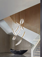 Lustra Chandelier Leaf Acrylic Gold Elegant Modern - Letslighting