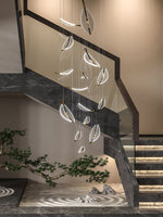 Lustra Chandelier Leaf Acrylic Gold Elegant Modern - Letslighting