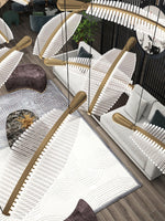 Lustra Chandelier Leaf Acrylic Gold Elegant Modern - Letslighting