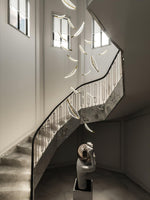 Lustra Chandelier Leaf Acrylic Gold Elegant Modern - Letslighting