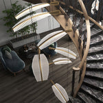 Lustra Chandelier Leaf Acrylic Gold Elegant Modern - Letslighting