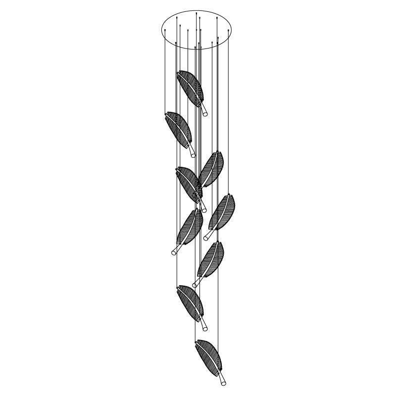 Lustra Chandelier Leaf Acrylic Gold Elegant Modern - Letslighting