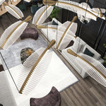 Lustra Chandelier Leaf Acrylic Gold Elegant Modern - Letslighting