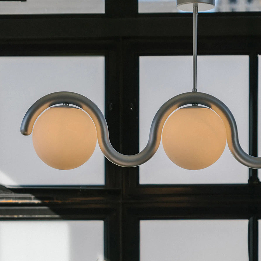 Uveta Linear Chandelier Red&Silver - Lamp Outdoor