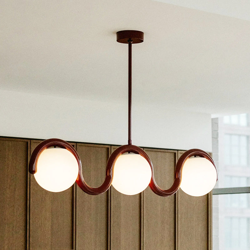 Uveta Linear Chandelier Red&Silver - Lamp Outdoor