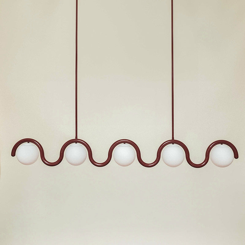 Uveta Linear Chandelier Red&Silver - Lamp Outdoor
