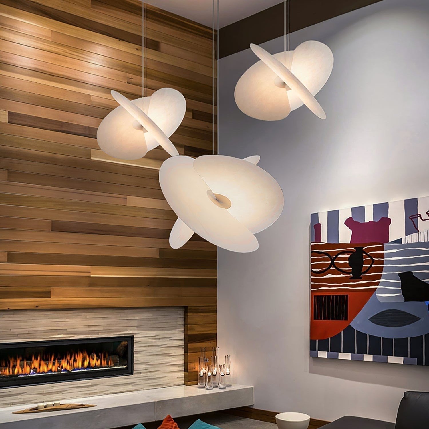 Whirl Modern Fabric Pendant Lamp - Lamp Outdoor