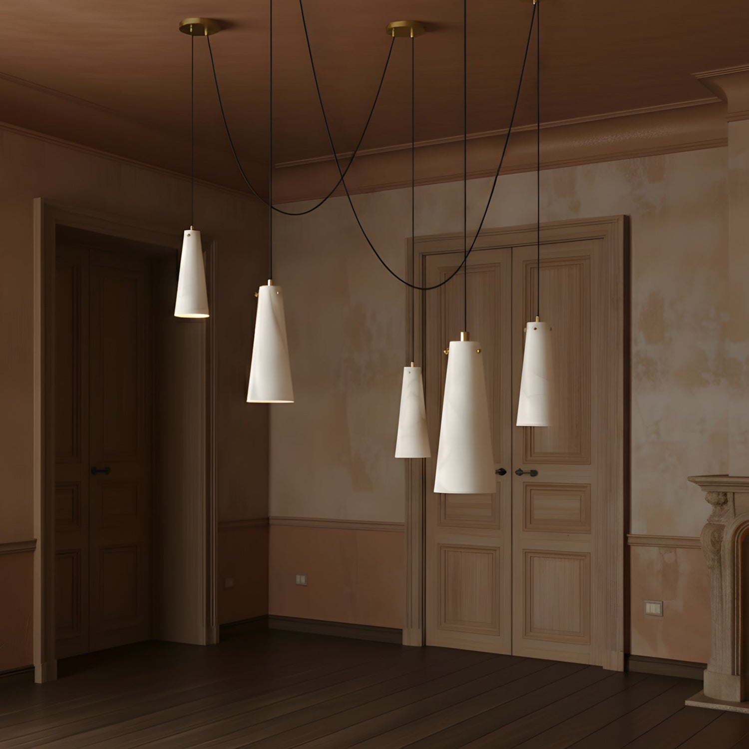 Licau Contemporary Alabaster Chandelier