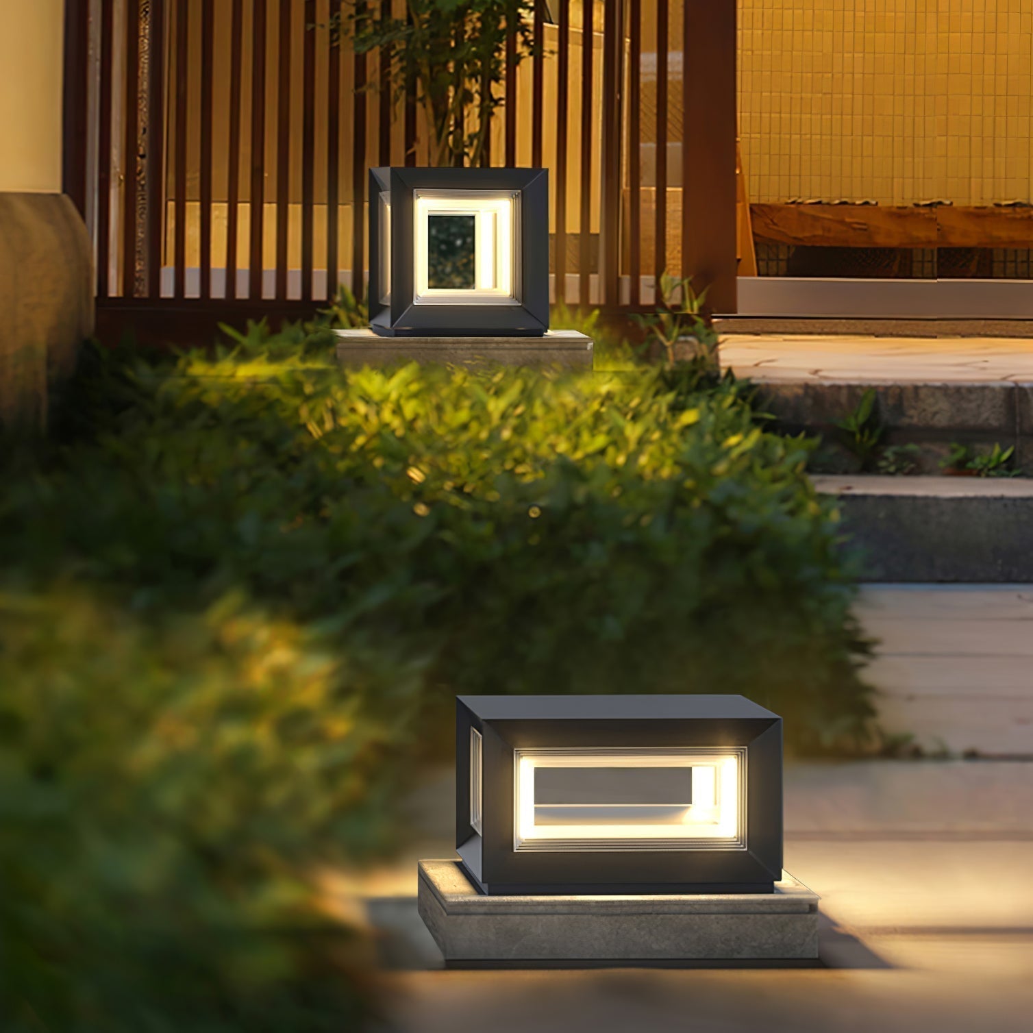 Light Cube Outdoor Post Light - Lamp Outdoor