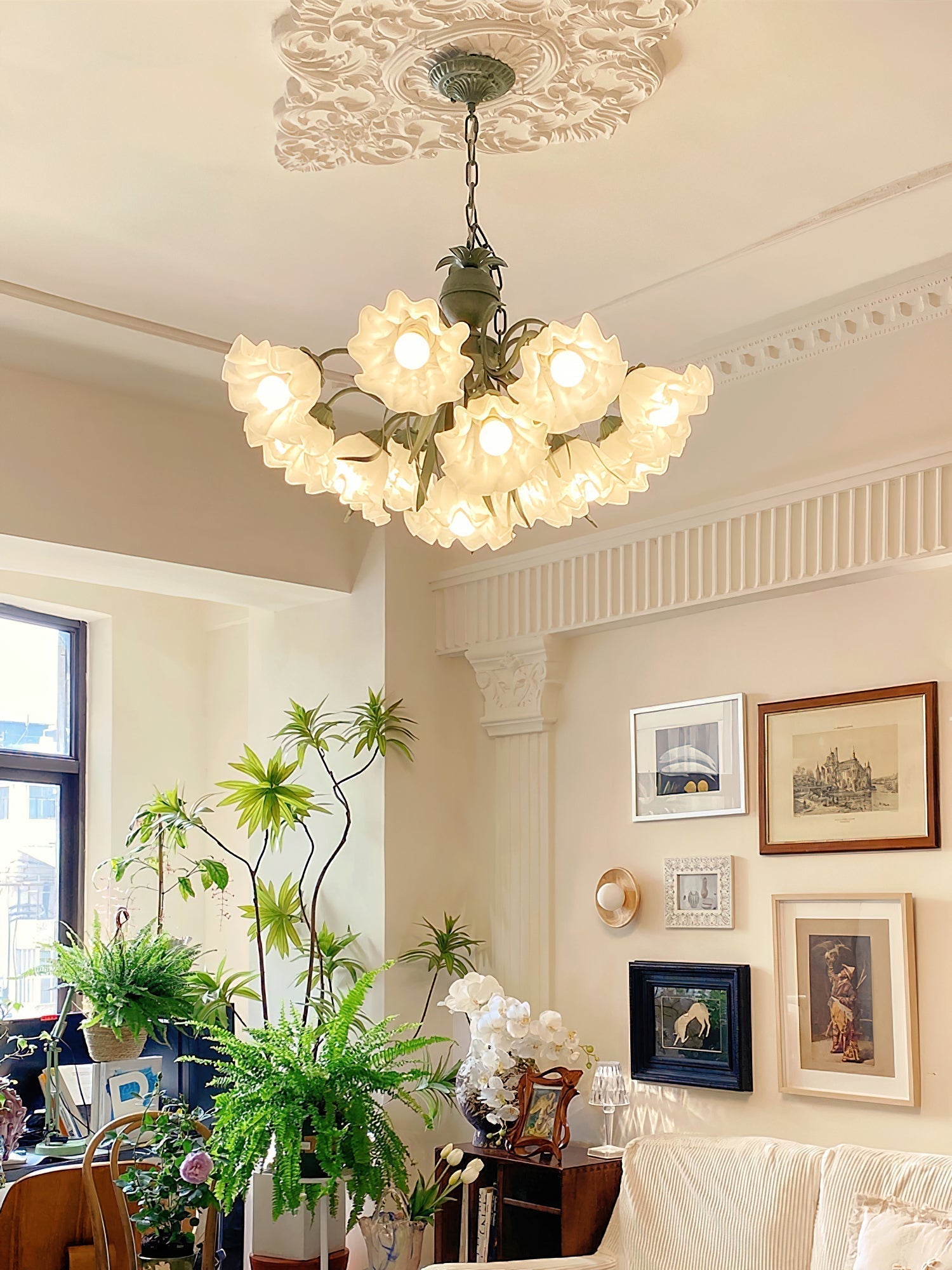 Lily of the Valley Flower Chandelier - Lamp Outdoor