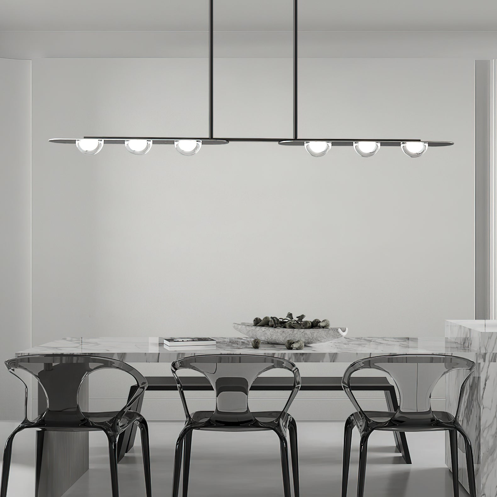 Aurora Pendant Lamp Linear Glass Minimalist - Lamp Outdoor