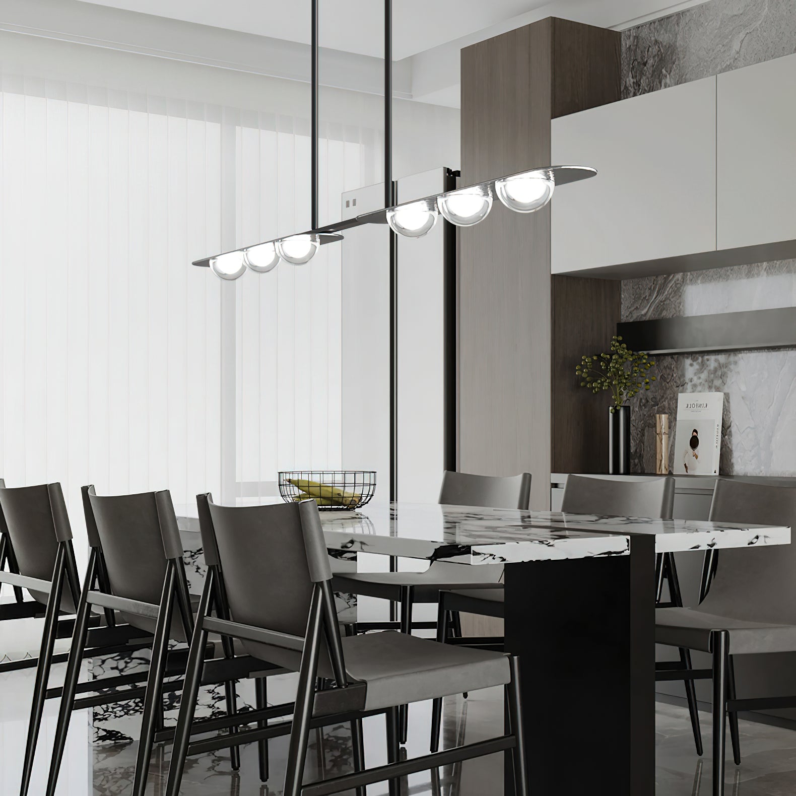 Aurora Pendant Lamp Linear Glass Minimalist - Lamp Outdoor