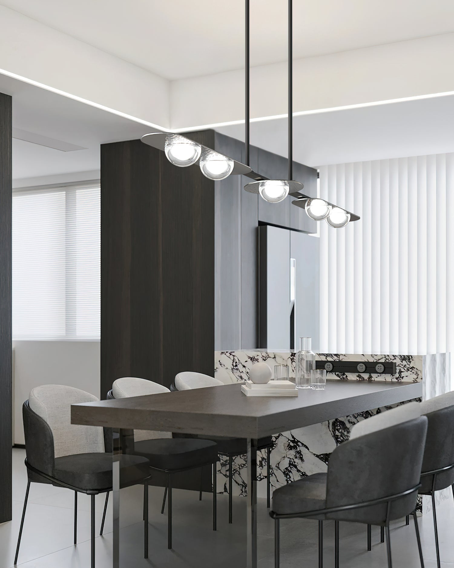 Aurora Pendant Lamp Linear Glass Minimalist - Lamp Outdoor