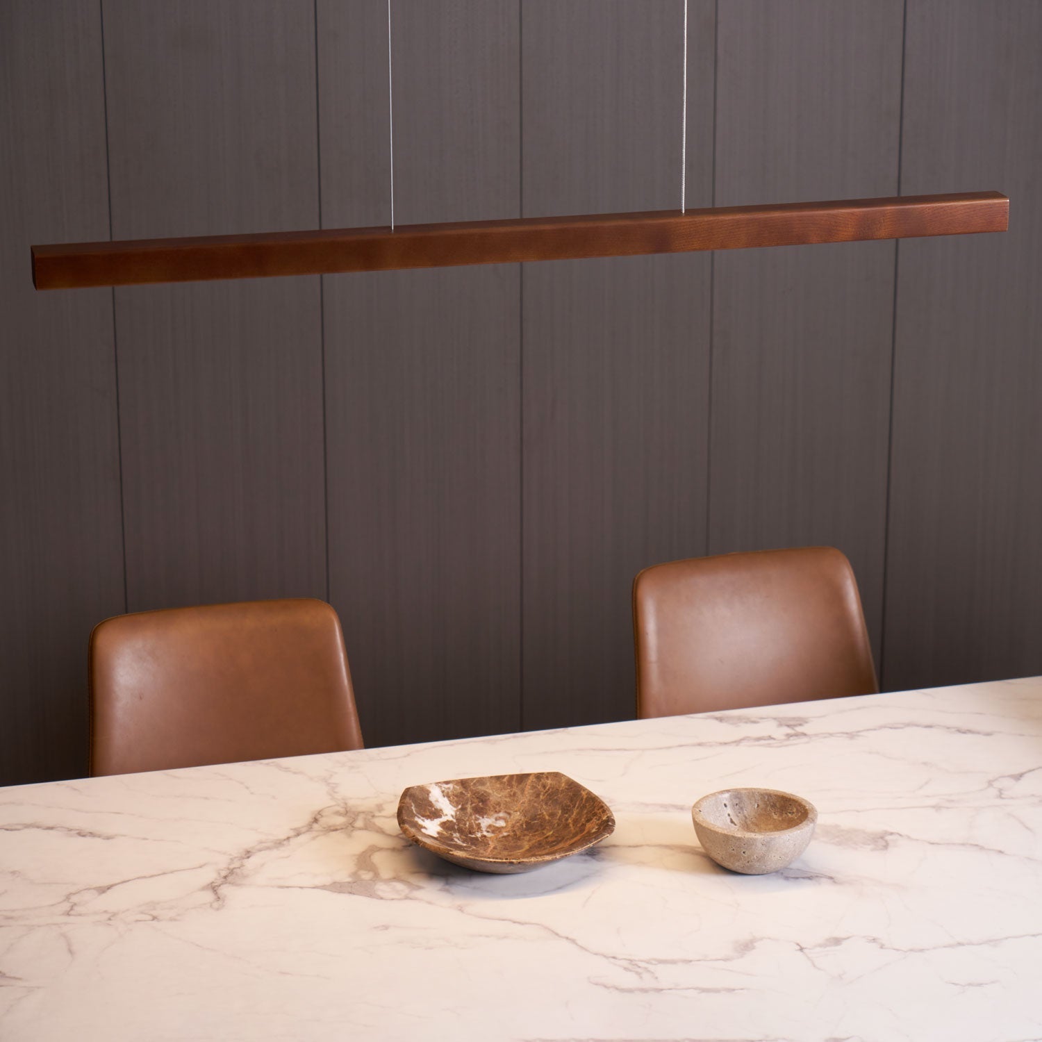 Linear Wooden Pendant Light - Lamp Outdoor