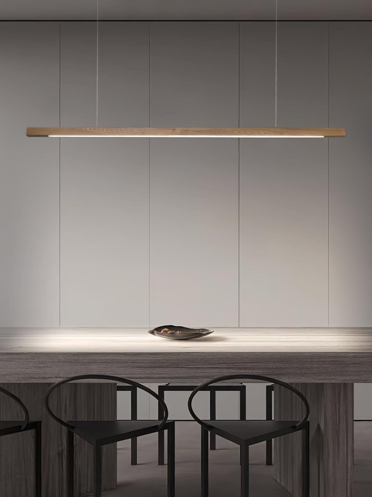Linear Wooden Pendant Light - Lamp Outdoor