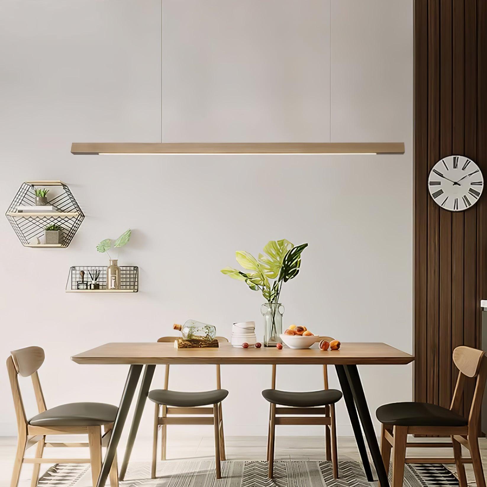 Linear Wooden Pendant Light - Lamp Outdoor