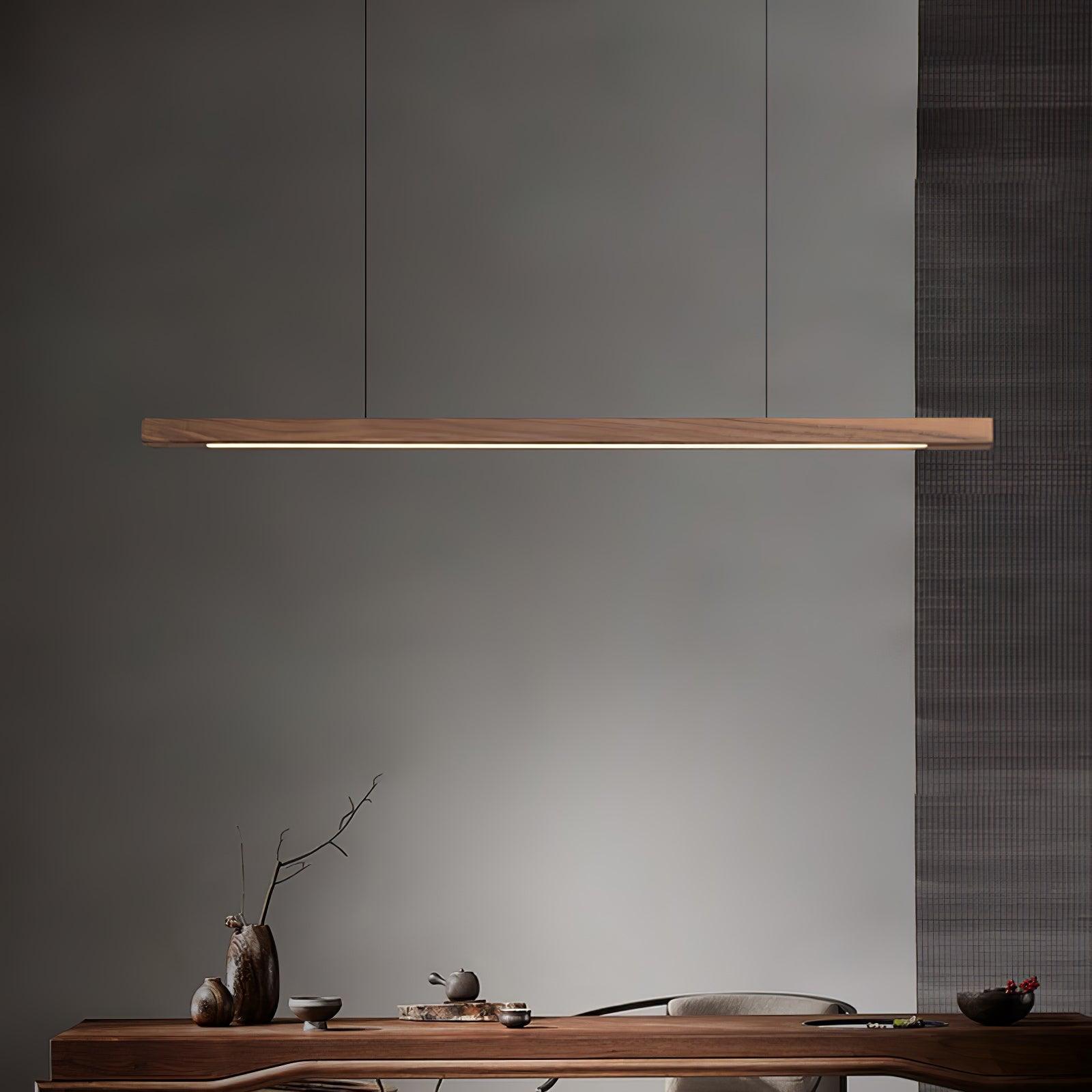 Linear Wooden Pendant Light - Lamp Outdoor