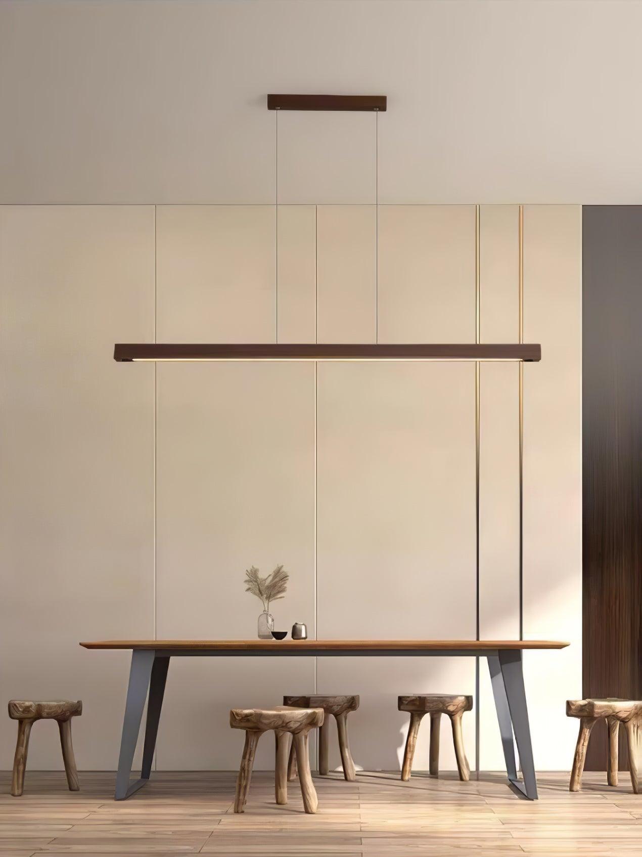Linear Wooden Pendant Light - Lamp Outdoor