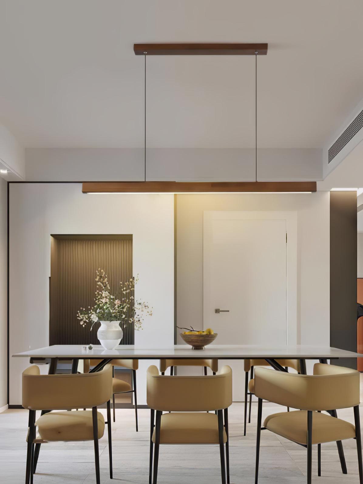 Linear Wooden Pendant Light - Lamp Outdoor