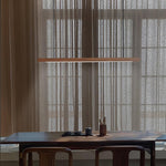 Linear Wooden Pendant Light - Lamp Outdoor