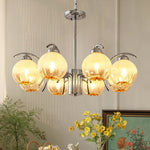 Chandelier Chrome Curved Arms with Frosted Globe Shades - Lamp Outdoor
