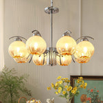 Chandelier Chrome Curved Arms with Frosted Globe Shades - Lamp Outdoor